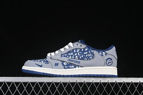 All categories Air Jordan Jordan series basketball shoes Air Jordan 1 Low High-end customized low-top sneakers Travis Scott x Fragment Design x Air Jordan 1 Low OG SP AJ1 Joe 1 UN joint gray and blue grimace low-top cultural casual sneakers XS2024-015